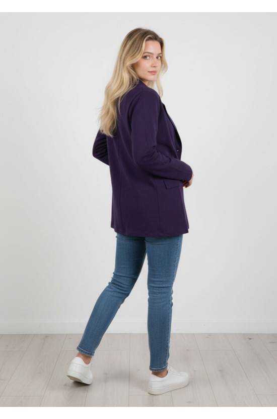 Ζακέτα Σακάκι σε Μωβ Απόχρωση με Κουμπιά