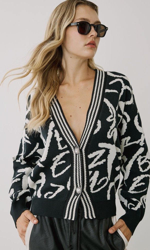 Ζακέτα Κοντή Ασπρόμαυρη Ζακέτα Κοντή Ασπρόμαυρη