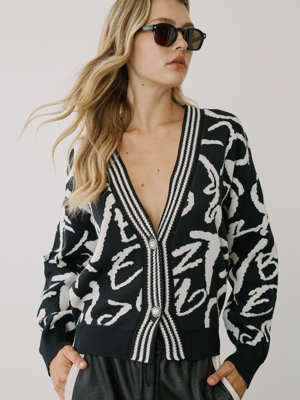 Cardigan Short Black and white Cardigan Short Black and white