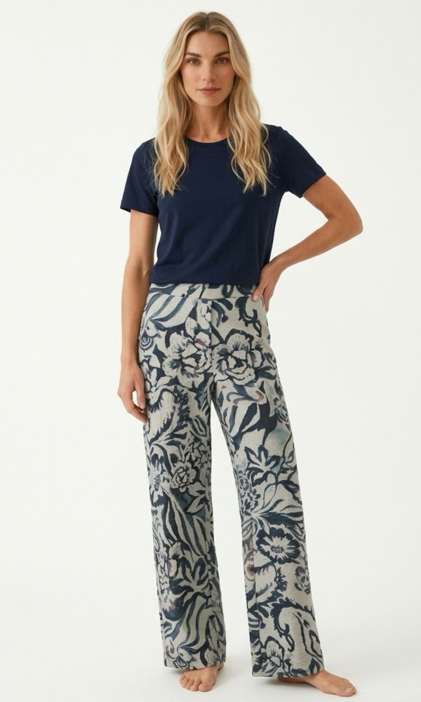 Floral Wide Leg Παντελόνα