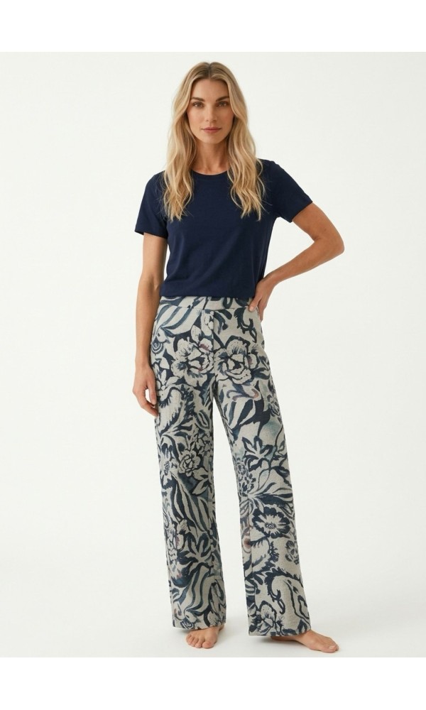 Floral Wide Leg Παντελόνα