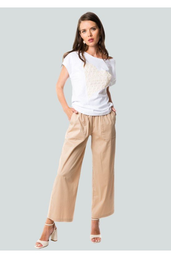 Trousers Beige with Elastic