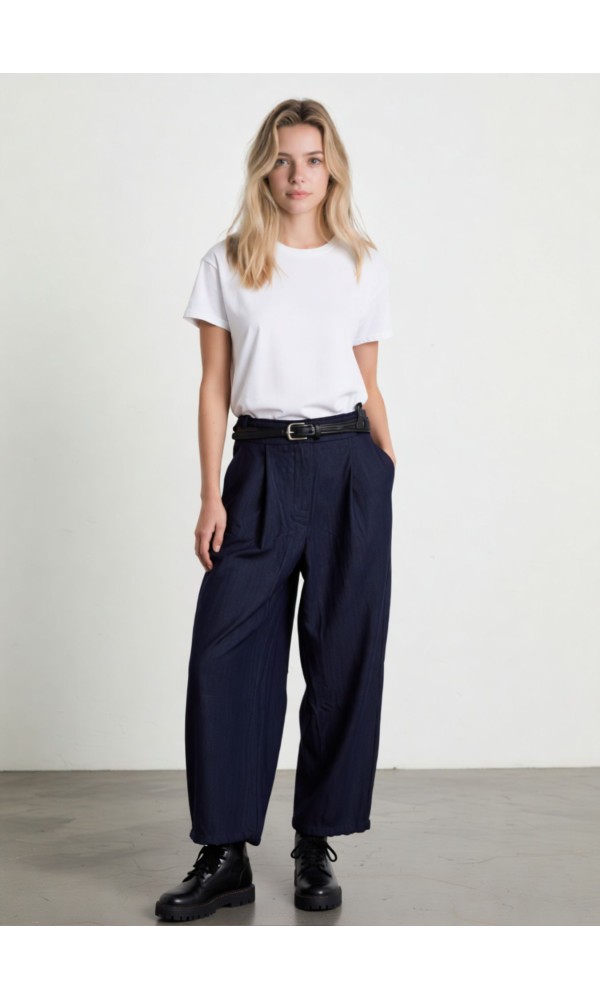 Wide Leg Τζιν Παντελόνα με Ψηλή Μέση