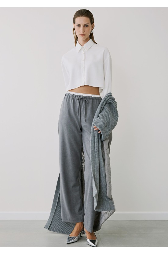 Grey pants with elastic