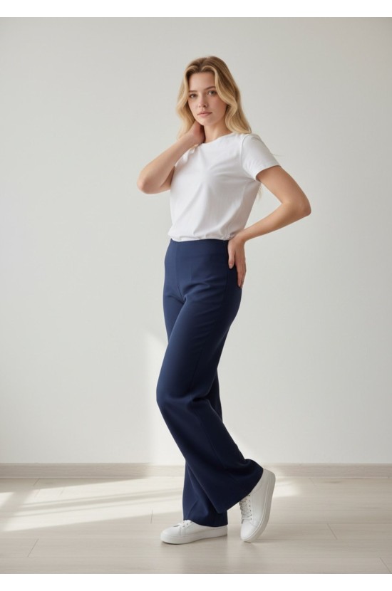 Μπλε Παντελόνα Με Ψηλή Μέση Μπλε Παντελόνα Με Ψηλή Μέση