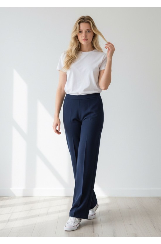 Μπλε Παντελόνα Με Ψηλή Μέση Μπλε Παντελόνα Με Ψηλή Μέση