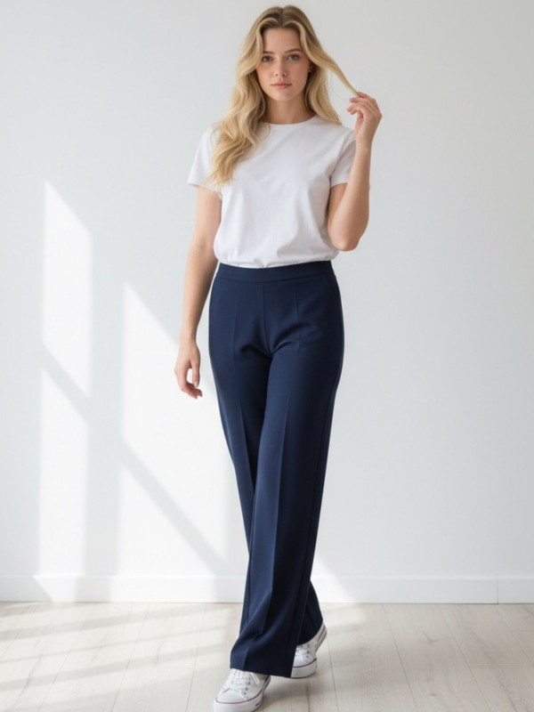 Μπλε Παντελόνα Με Ψηλή Μέση