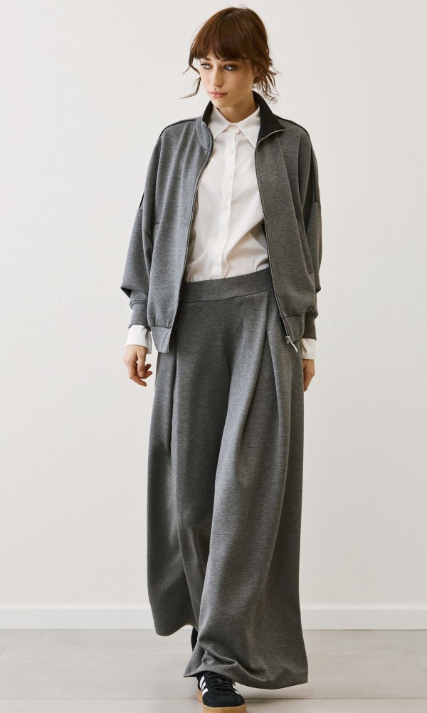 Γκρι Φαρδιά Παντελόνα