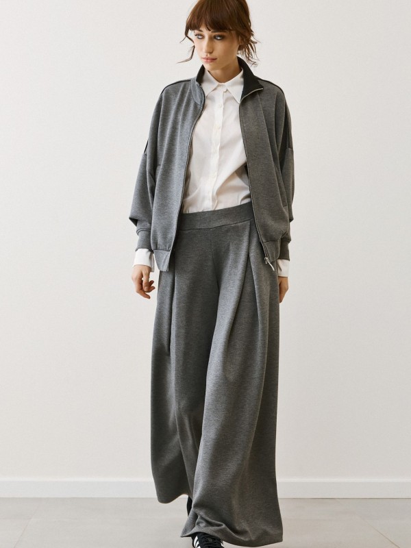 Grey Wide Leg Pants