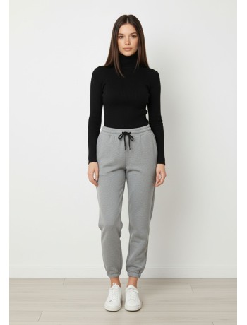 Γκρι Jogger Παντελόνι με Λάστιχο