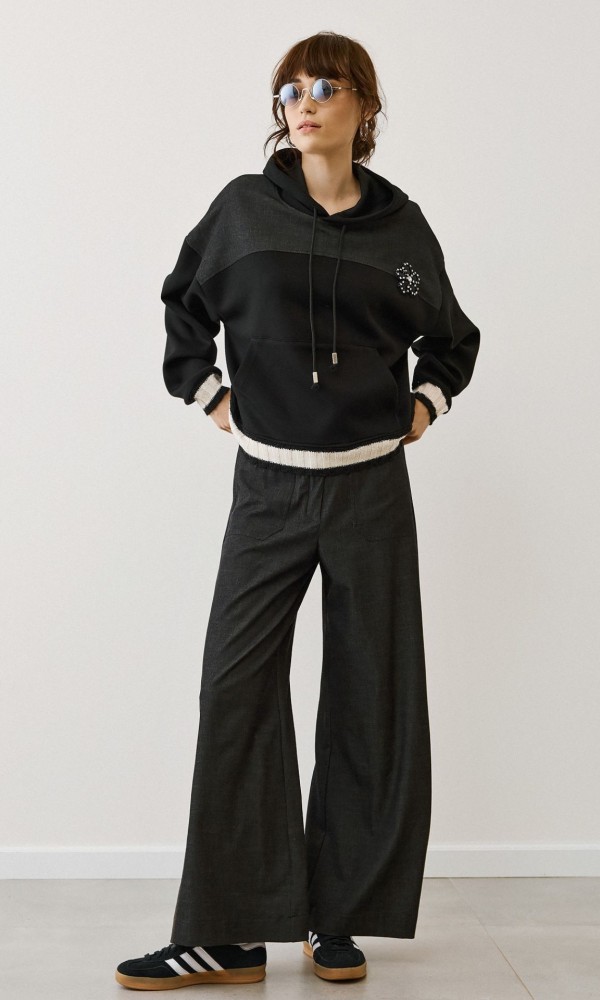 Gray Black Wide Leg Pants Gray Black Wide Leg Pants