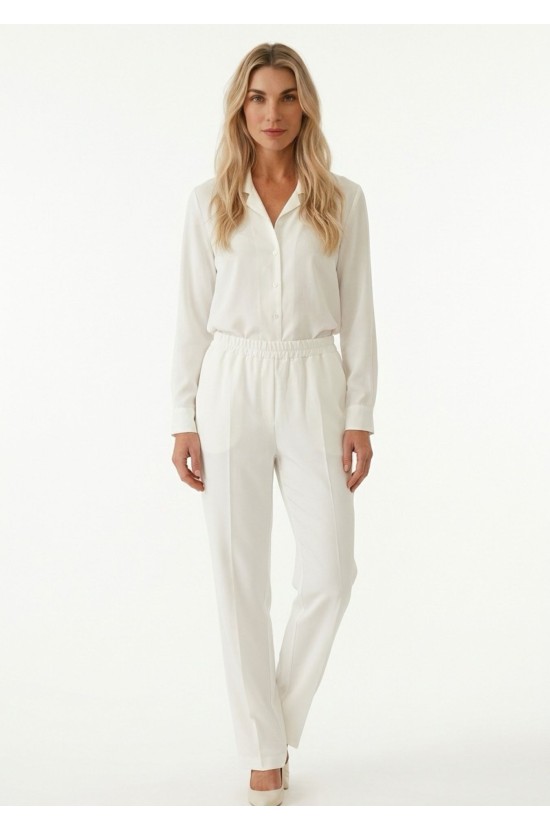 Λευκό Παντελόνι Με Λάστιχο Λευκό Παντελόνι Με Λάστιχο