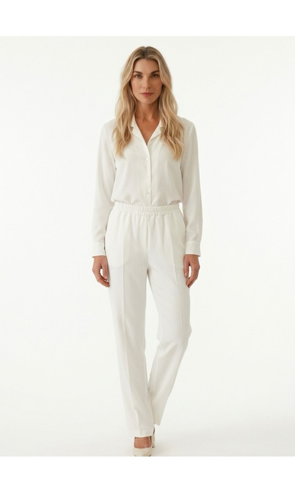 Λευκό Παντελόνι Με Λάστιχο