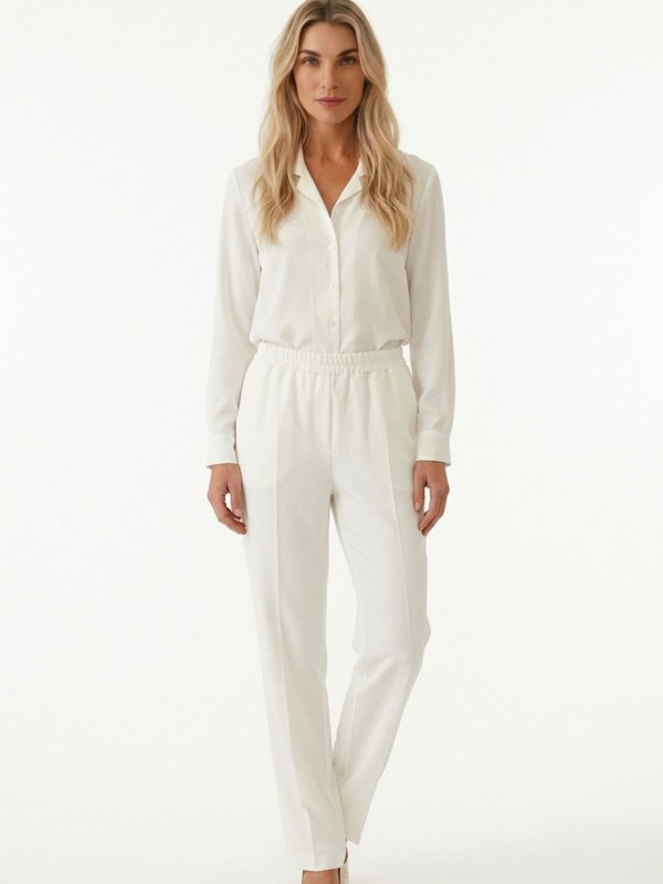 Λευκό Παντελόνι Με Λάστιχο