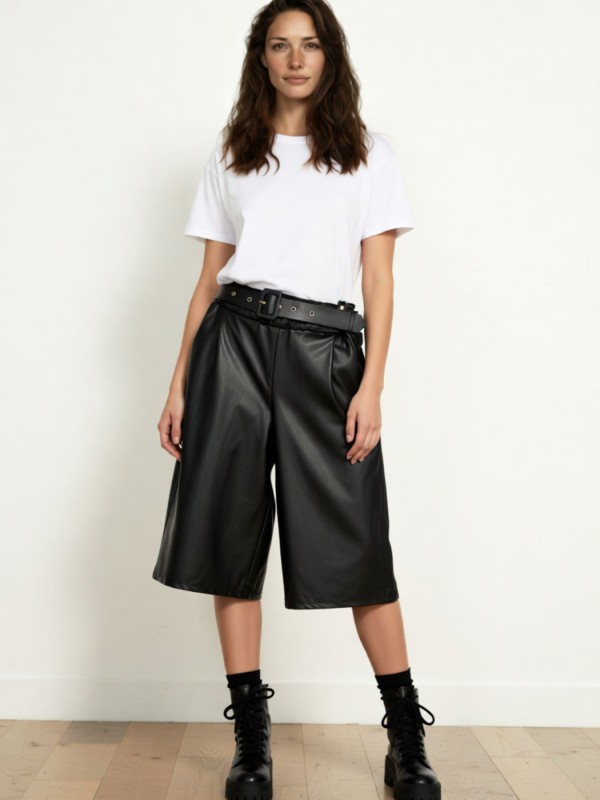 Black Culotte from Leatherette