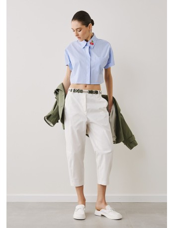 Ψηλόμεσο Παντελόνι Λευκό