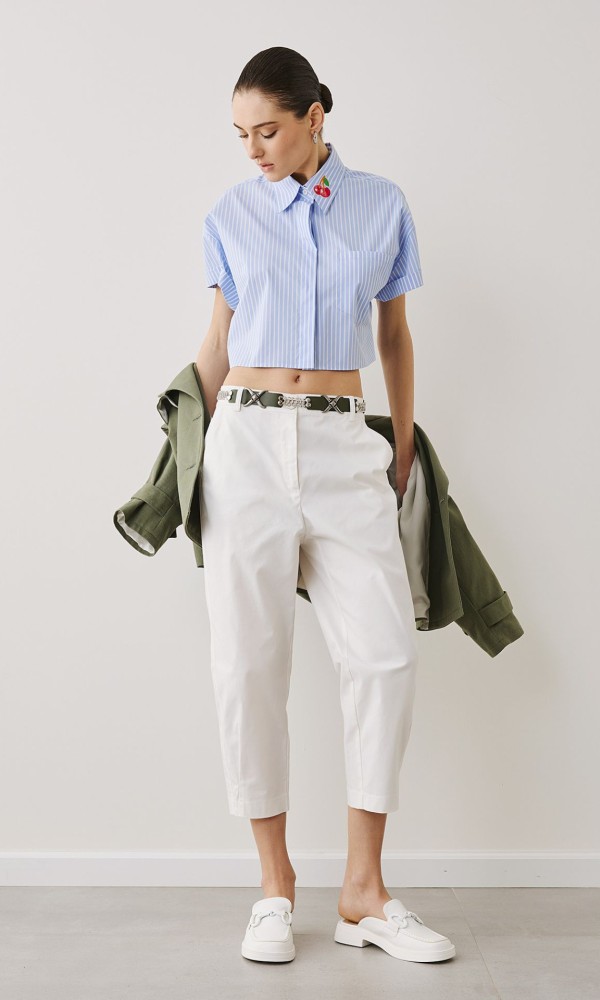 Ψηλόμεσο Παντελόνι Λευκό