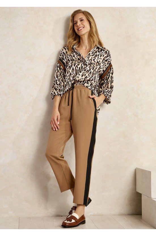 Camel Trousers with Black Roller 
