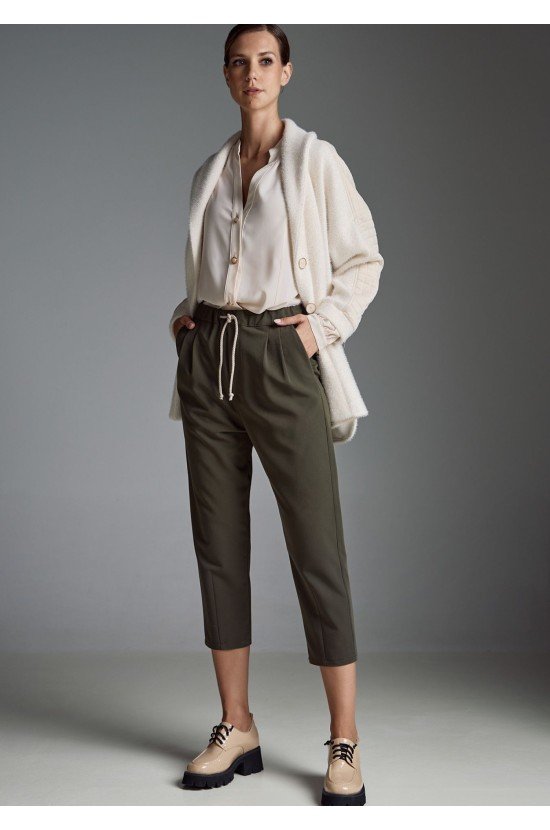 Olive Pants with Elastic