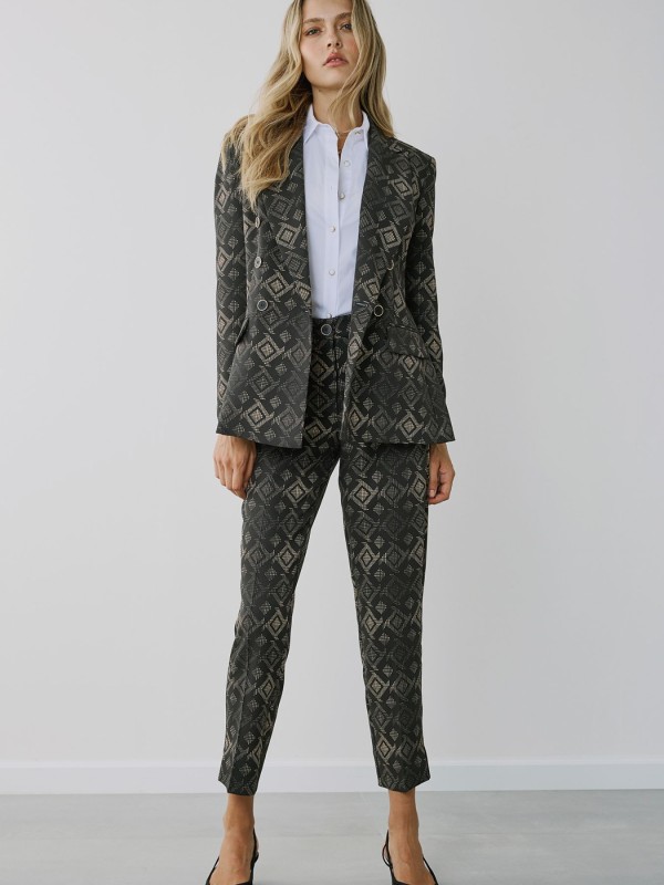 Παντελόνι Μαύρο Με Σχέδια