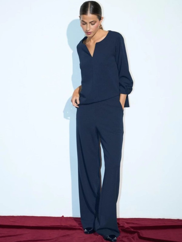 Blue High-Waisted Pants