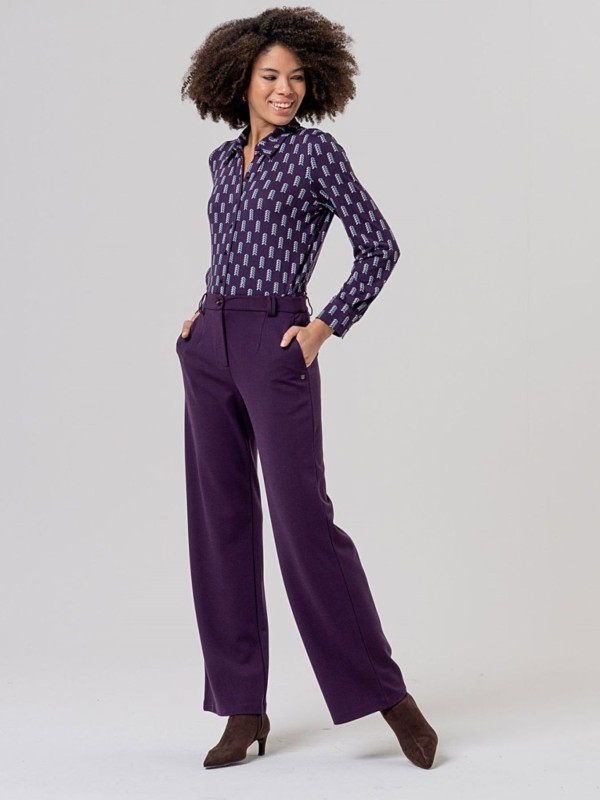 Straight-Leg Pants Purple