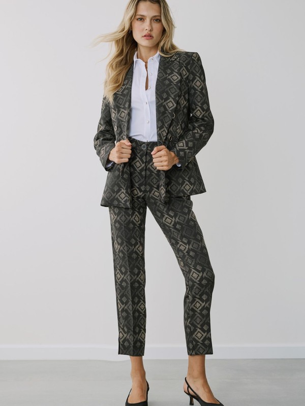 Παντελόνι Μαύρο Με Σχέδια