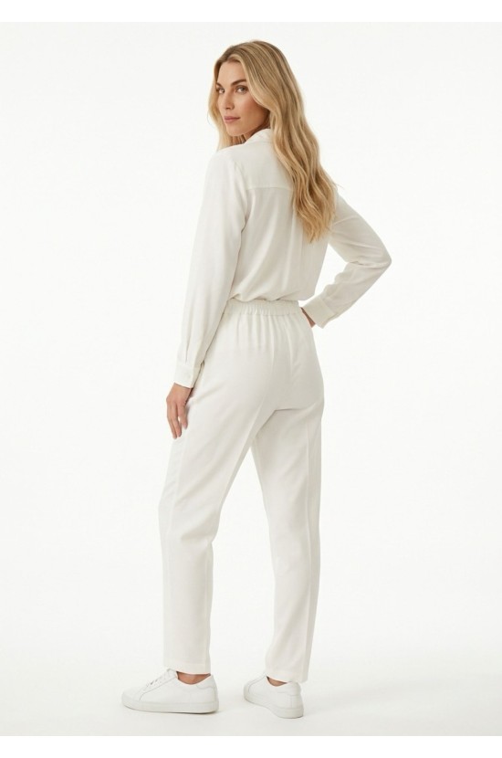 Λευκό Παντελόνι Με Λάστιχο Λευκό Παντελόνι Με Λάστιχο