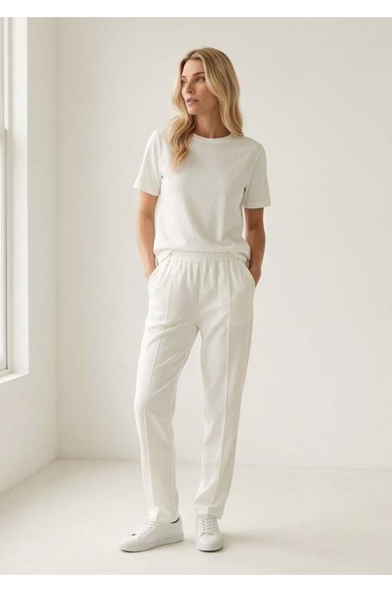 Λευκό Παντελόνι Με Λάστιχο Λευκό Παντελόνι Με Λάστιχο