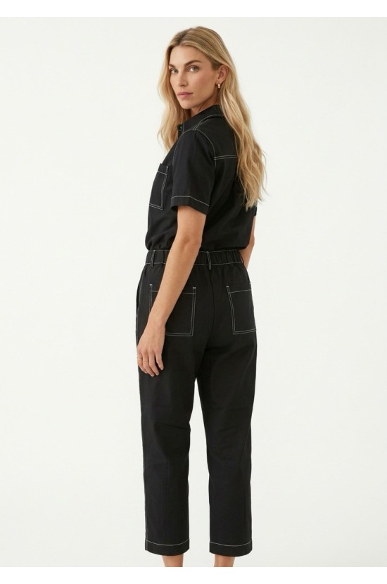 Μαύρο Παντελόνι Με Λευκές Ραφές