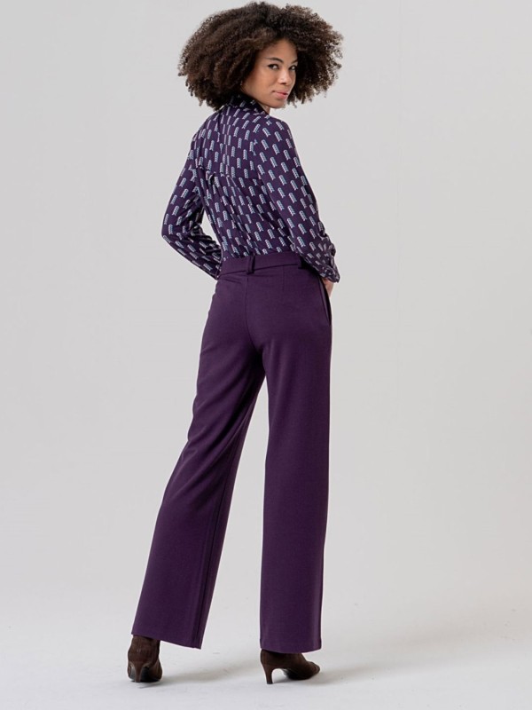 Straight-Leg Pants Purple