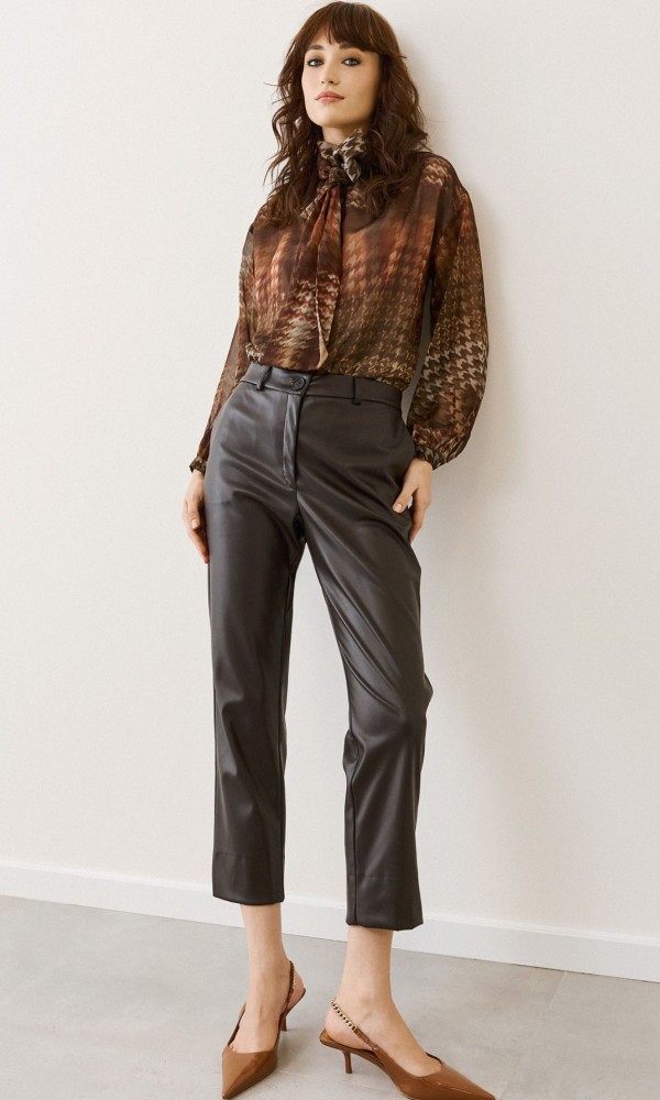 Παντελόνι Δερματίνη Σοκολά Παντελόνι Δερματίνη Σοκολά