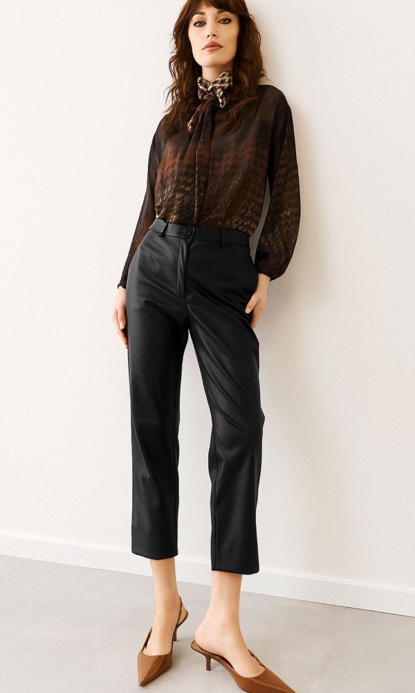 Παντελόνι Μαύρο Δερματίνη Παντελόνι Μαύρο Δερματίνη