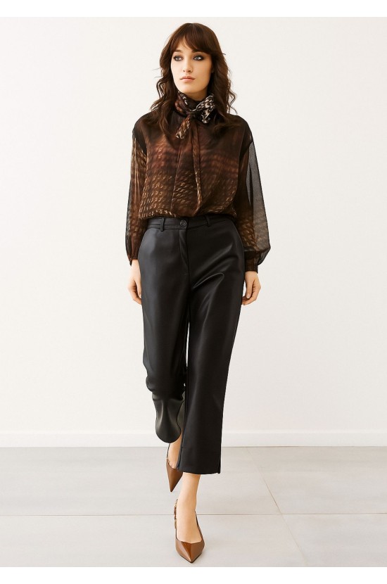 Παντελόνι Μαύρο Δερματίνη Παντελόνι Μαύρο Δερματίνη