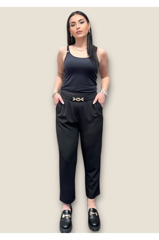 Pants Black with Gold Buckle