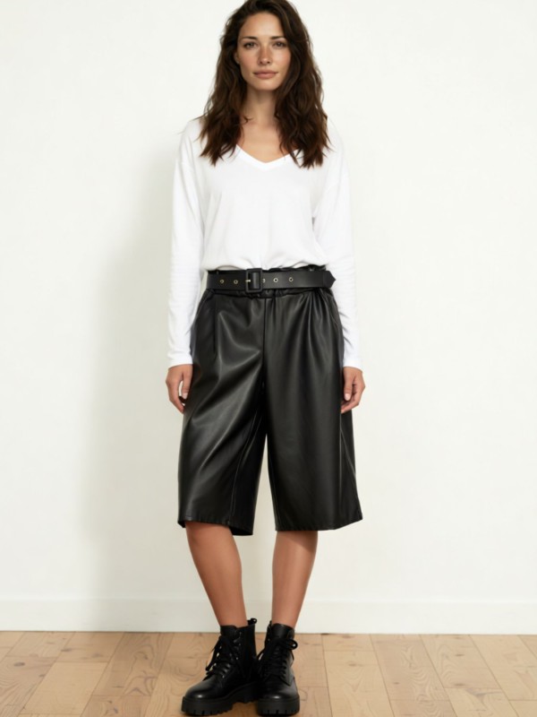 Black Culotte from Leatherette