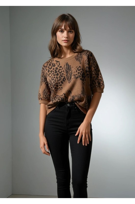Blouse Animal Brown