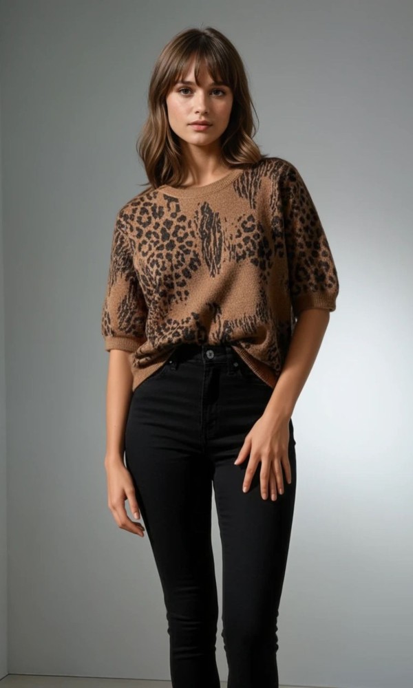 Blouse Animal Brown Blouse Animal Brown
