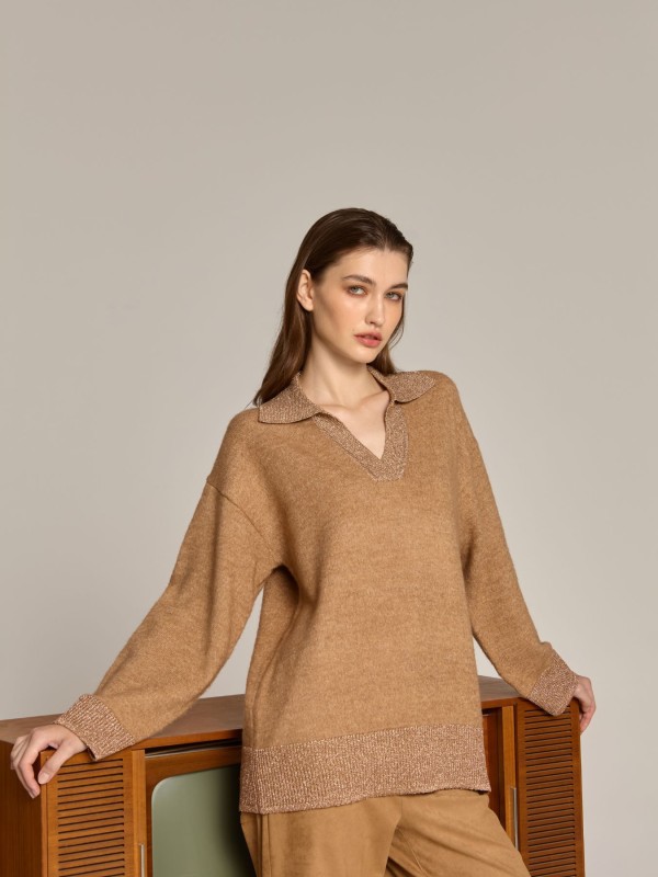 Μπλούζα Camel Με Γιακά