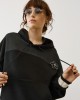 Black Hoodie Sweatshirt with Details
