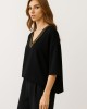 Black Blouse With V Neck