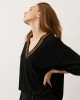 Black Blouse With V Neck