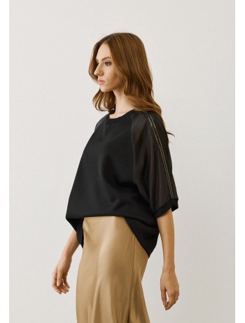 Black Blouse With Transparency  Black Blouse With Transparency