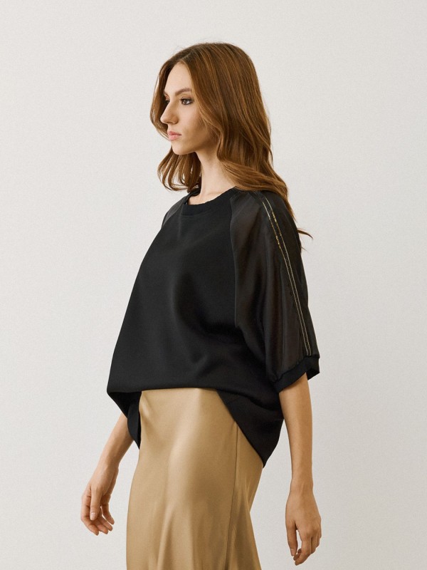 Black Blouse With Transparency  Black Blouse With Transparency
