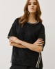 Black Blouse with Lace & Satin Details