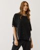 Black Blouse with Lace & Satin Details