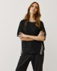 Black Blouse with Lace & Satin Details