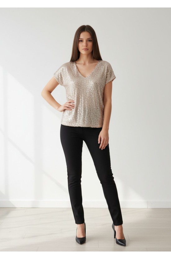 Gold blouse with sequins