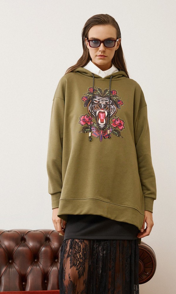 Oversized Sweatshirt with Embroidery Oversized Sweatshirt with Embroidery