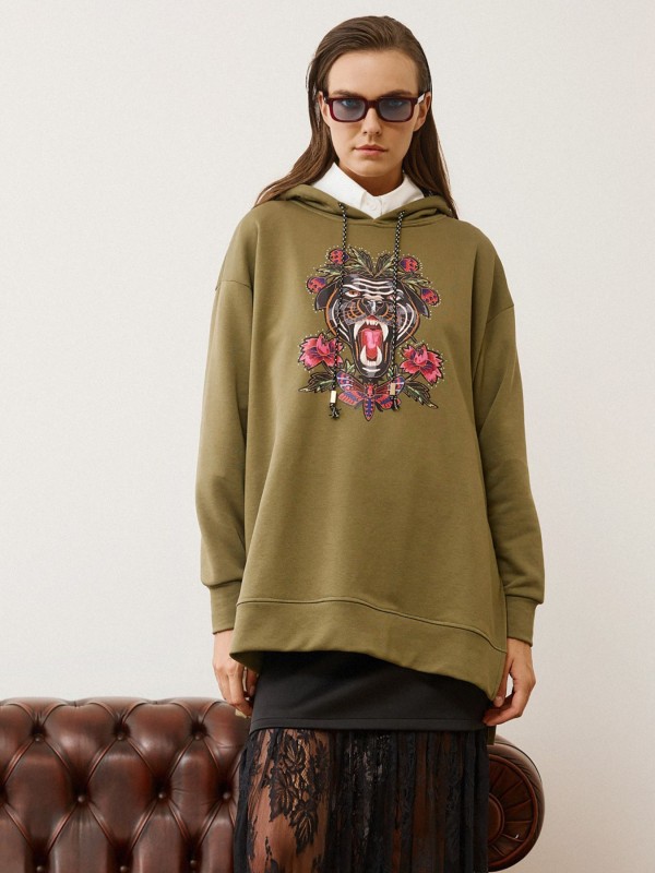 Oversized Sweatshirt with Embroidery Oversized Sweatshirt with Embroidery